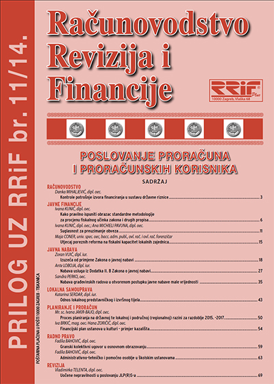 Pretplata na časopis Prilog proračun i proračunski korisnici broj /2014