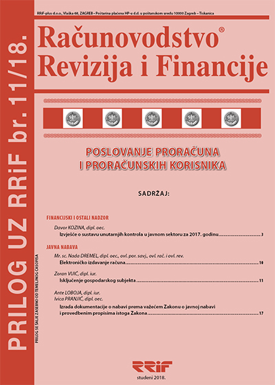 Pretplata na časopis Prilog proračun i proračunski korisnici broj 11/2018